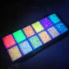 Christmas Sequins Decorative Body Cream Luminous Holographic Multicolor UV Chunky Glitter Gel Paste Palette 6