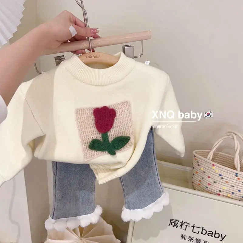 

Children's Clothing Winter Clothes 2023 Tops Kids Knit Sweaters For Teenage Girls Jumpers Pullovers Harajuku Sweater Knitwear