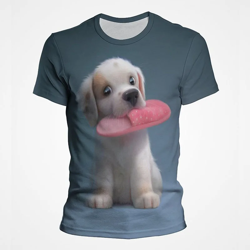 

Funny Animal 3D Printed T-Shirt Cute Dog Graphic T-Shirt For Men Hot Sale Streetwear Casual Women Tees Vacation Mens Clothing