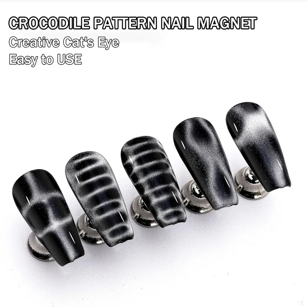 12pcs Crocodile Pattern Nail Magnet Nail Art Cat Eye Snake Skin Wave Geometric UV Attraction Magnets Set Manicure DIY Tool magnetic nail art tools cat eye nail tool magnetic nail tools