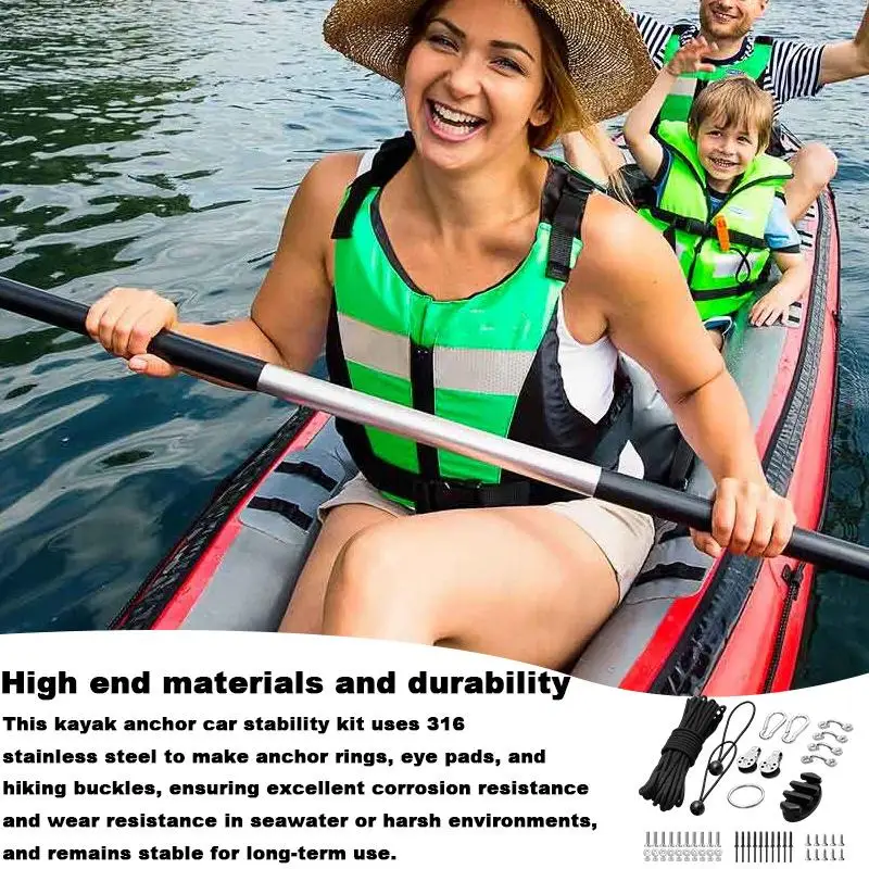 Universal Kayak and Canoe Anchor Trolley Kit with Hardware Accessories