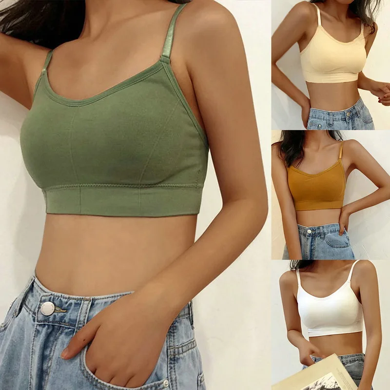 Women Sexy Crop Tops Sports Bra Tube Tops Sleeveless Camis Seamless Lingerie