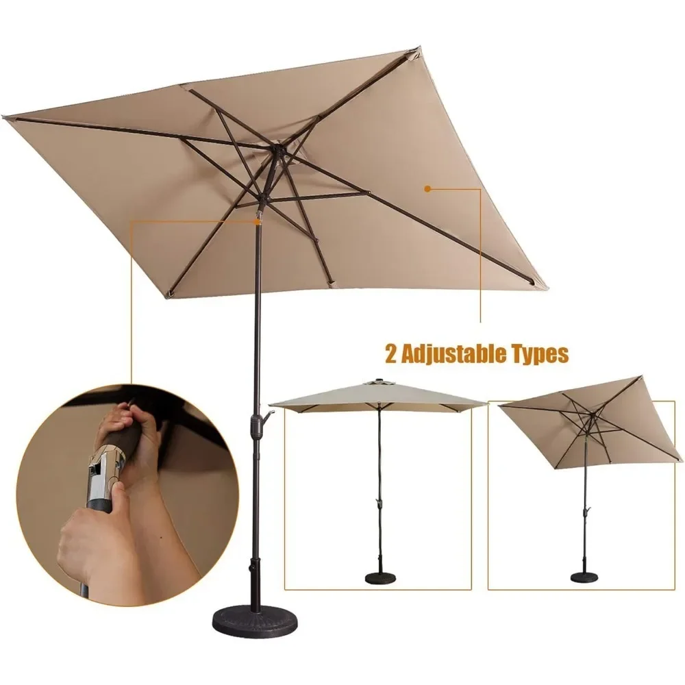 10FT x 6.5FT Patio Umbrella with Tilt & Crank 6