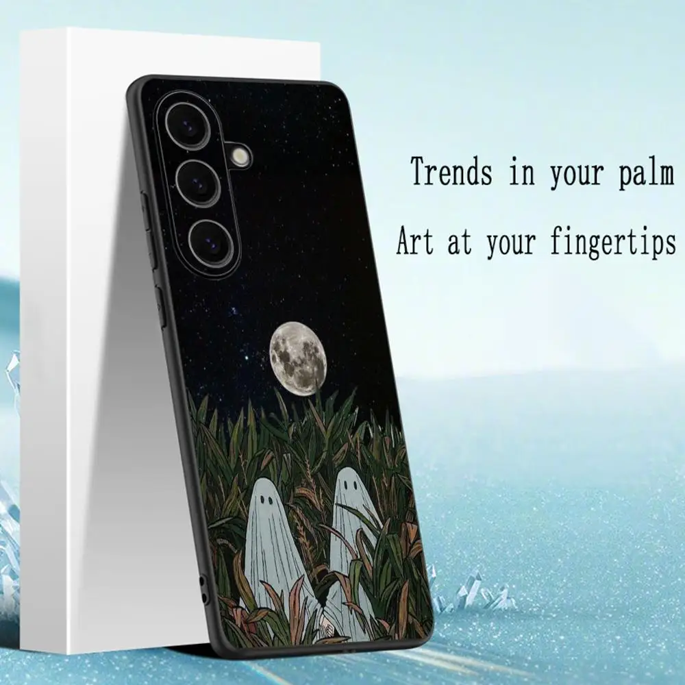 Moon Cool Design Soft Black Phone Case
