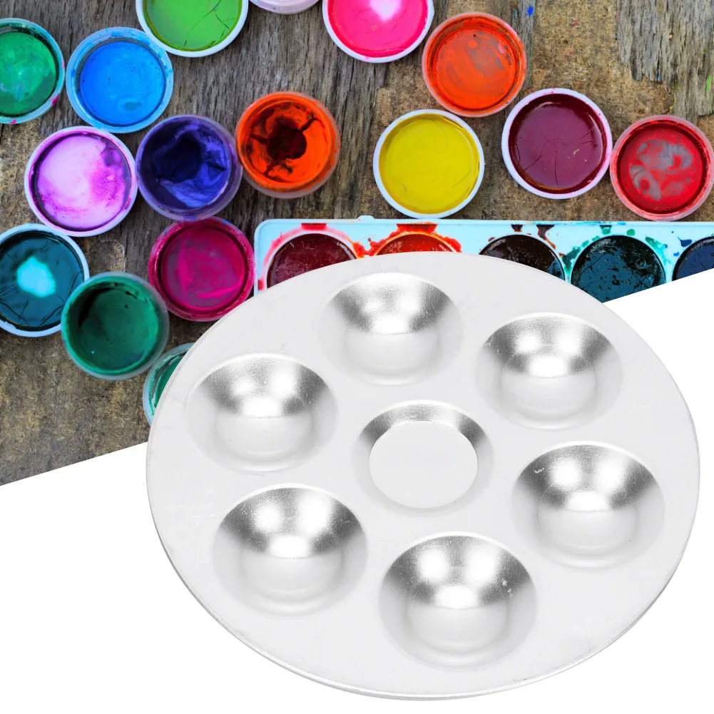 4PCS Aluminum Palette 6 holes / 10 holes Painting Tray for Chinese Painting Acrylic Gouache Watercolor Paint Paint Palette