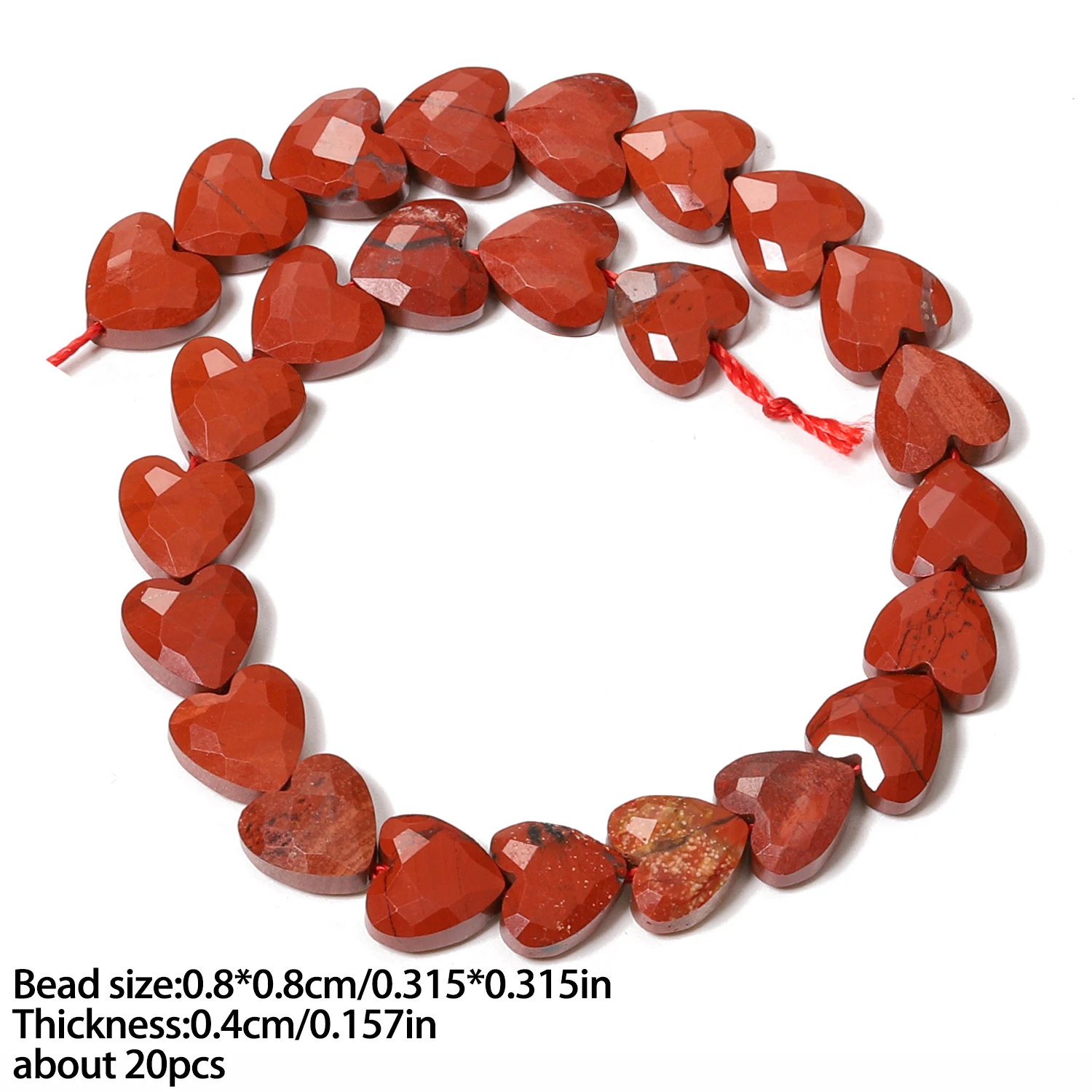 8x8mm Naturstein Facettierte Herzform Jaspis Aventurin Lose Distanzperlen für Schmuckherstellung DIY Armband Halskette Mädchen Geschenke – Detail 16