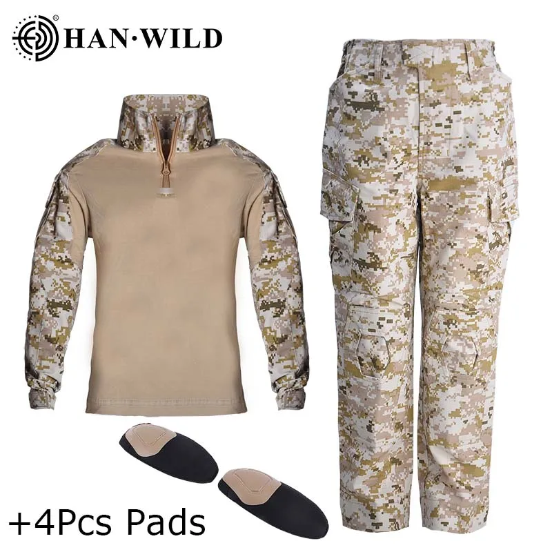 Children's Camo Training Clothes Suit Kids Outdoor Field Camping Hunting Clothes Combat Uniform Airsoft Tactical Shirt Pants kids police cosplay costume
