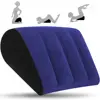 PVC Flocking Silicone Pillow Blue+Black Inflatable Inflatable Sex Pillow Triangle Cylinder Wedge Soft Relax Cushion 1
