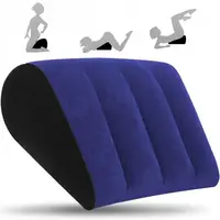PVC Flocking Silicone Pillow Blue+Black Inflatable Inflatable Sex Pillow Triangle Cylinder Wedge Soft Relax Cushion 1