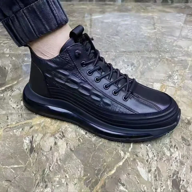 Men Sneakers Spring Autumn New Platform Comfortable Mid-cut Men's Casual Shoes Lightweight Shock Absorption Men Vulcanized Shoes 3
