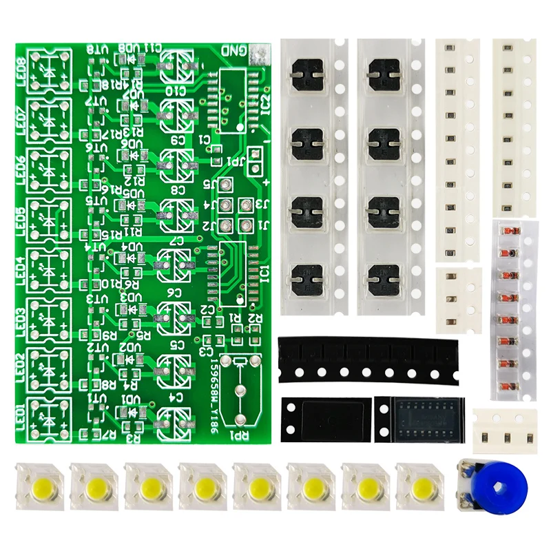 Electronic Kit 8-way Drip Water Color Lamp Circuit Welding Skills Kit for Assembly and Soldering Practice Set