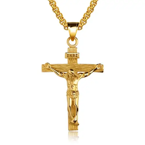 Premium Cross Necklace for Women 18k Gold Plated Trendy Gold Cross Pendant Chain for Girls Crucifix Necklace for Women Girls - Image 9
