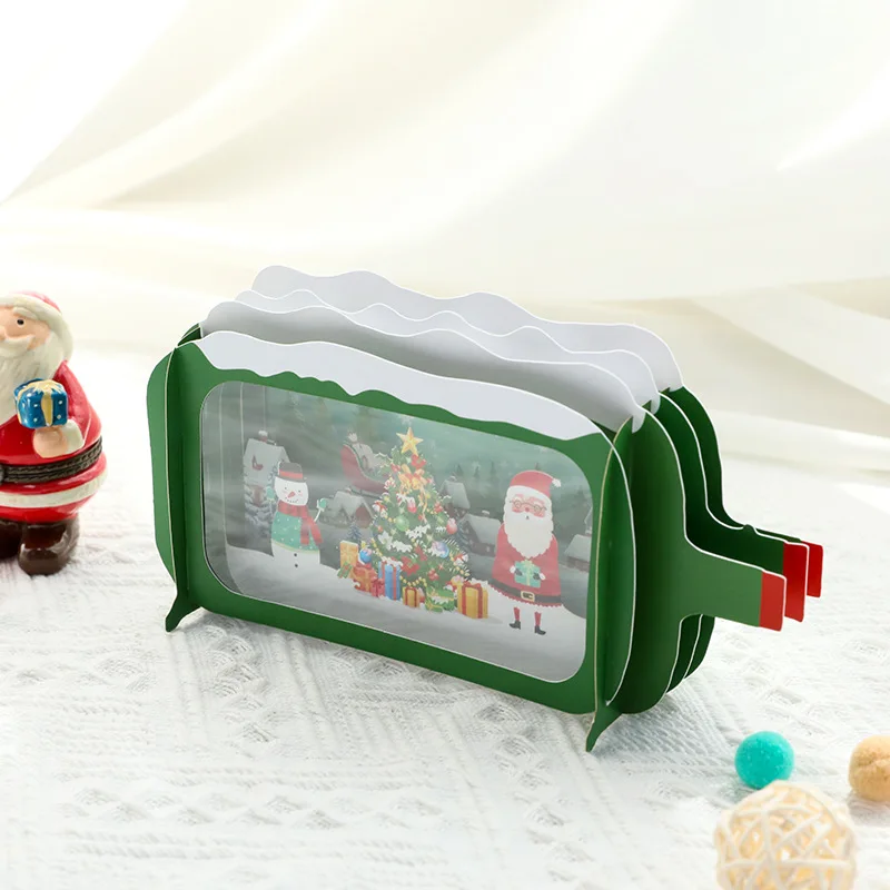 3D Pop-up Christmas Card Set,Shining Cards With Various Designs-Christmas Tree,Santa Claus,Reindeer,Snowflakes,Snowman,And More