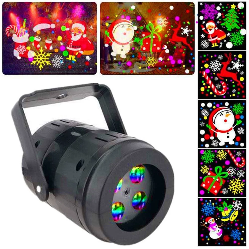 

20 Patterns Christmas LED Laser Projector Elk Snowman Projection Stage Light New Year Home Party Room Decoration