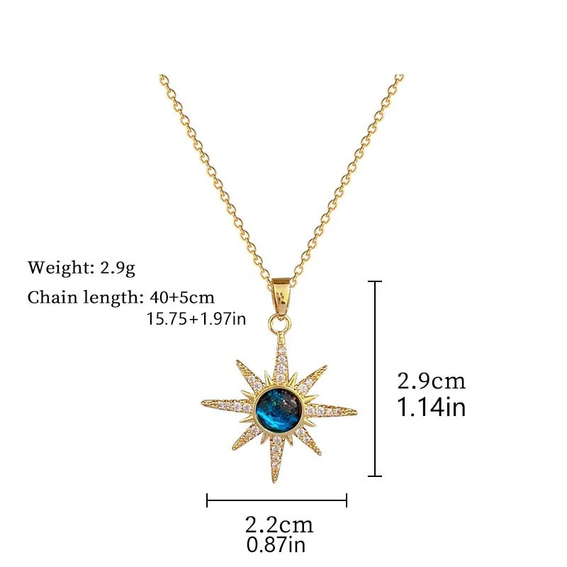 316L Stainless Steel Sun Pendant Necklace For Women Exquisite and Fashionable Planet Clavicle Chain Party Jewelry Gifts