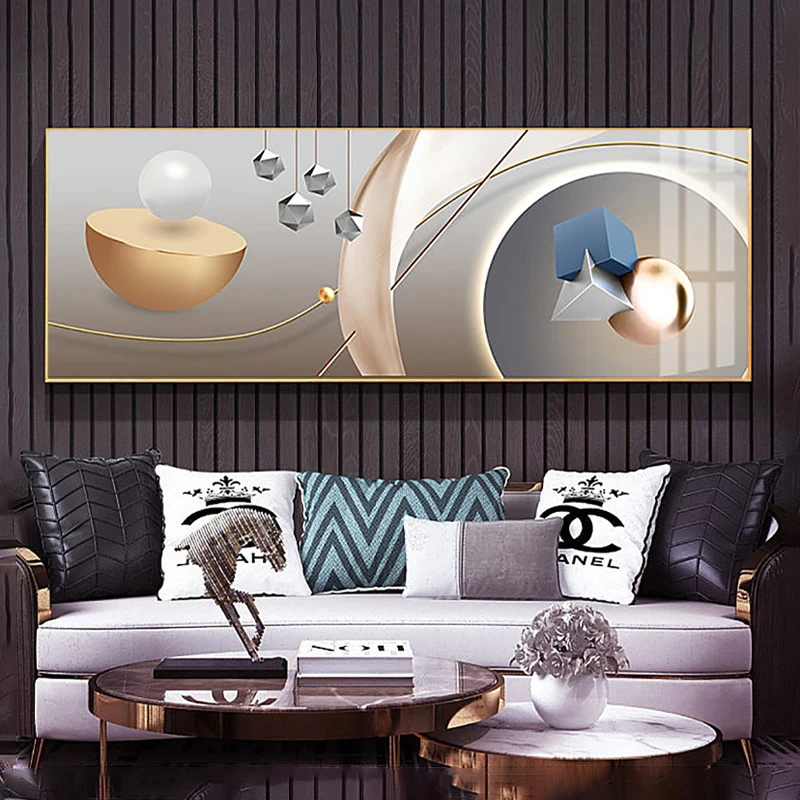 thumbnail image 1 of Pósteres e impresiones de una pieza de geometría sólida abstracta moderna, pintura en lienzo de lujo ligera, arte de pared, imagen para sala de estar, 1 of 5