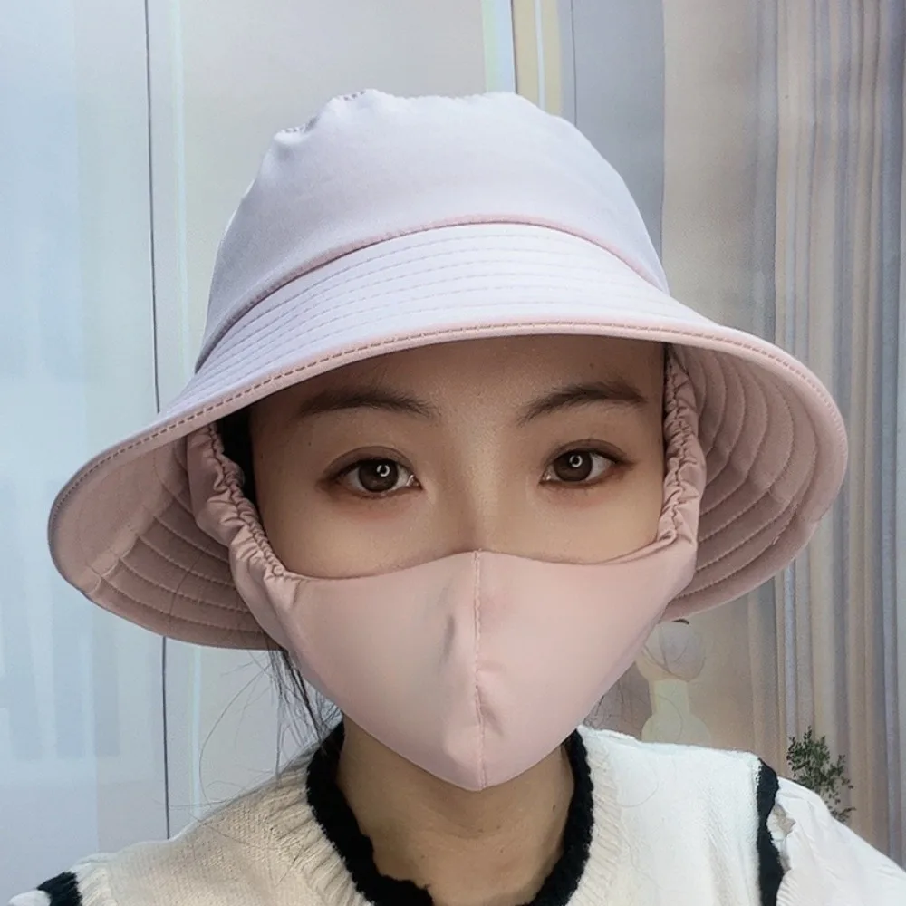 With Mask Agricultural Work Hat Fashion Wide Brim Bucket Hat Fisherman Hat Four Seasons Dust Mask Hat Tea Picking Cap Unisex