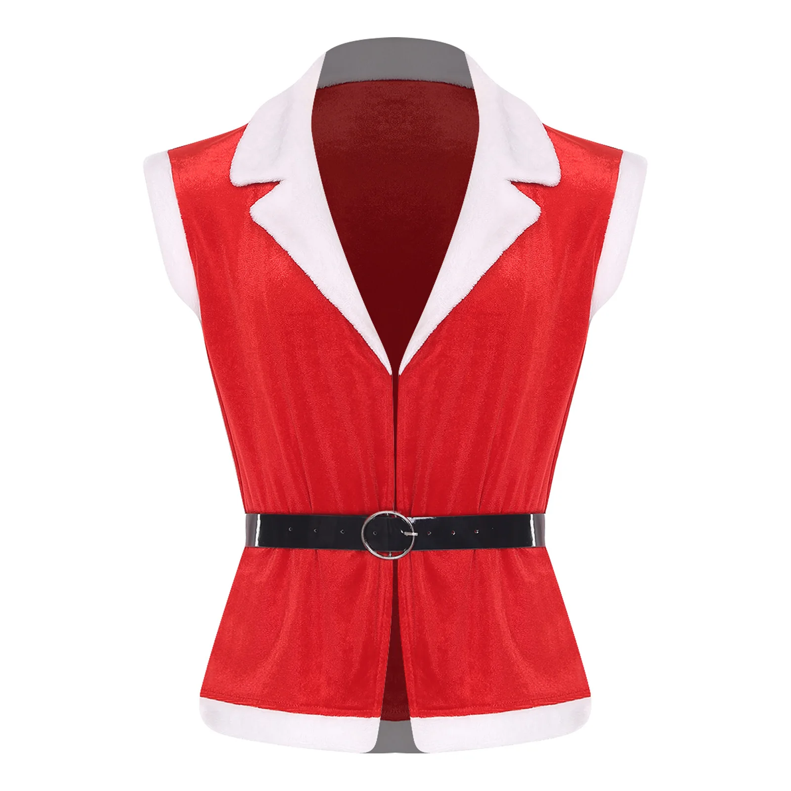 Gilet Père Noël en Velours avec Ceinture – photo 6