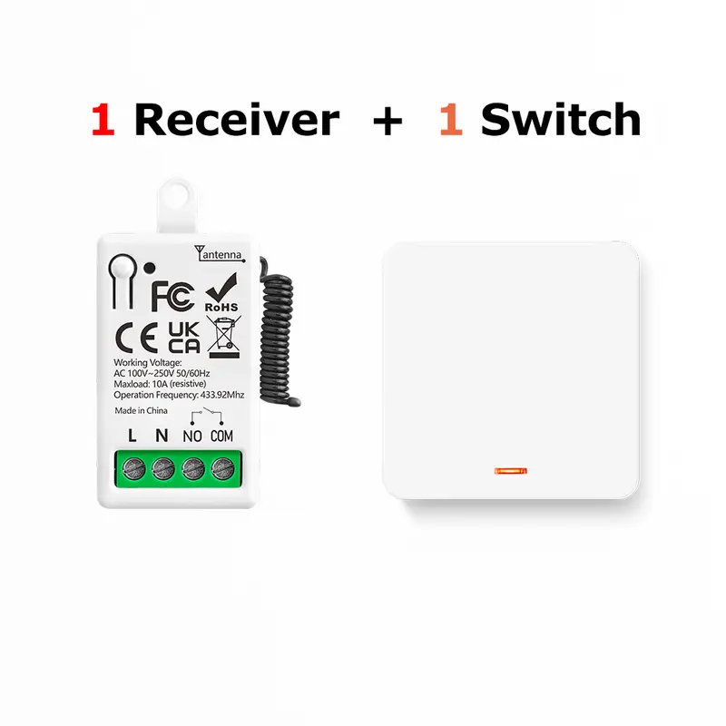 433MHz Smart Light Switch AC 110V 220V Receiver and 1/2/3Gang 86 Wireless Push Button Switch Transmit 50m for Home Improvement - Image 7