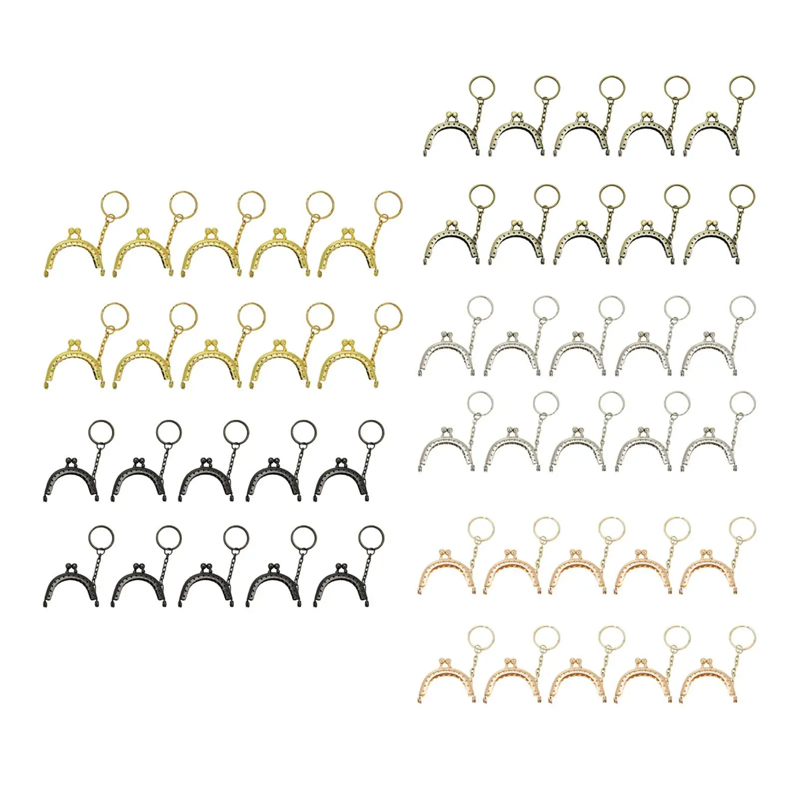 10 Pieces Bag Kiss Clasp Lock Metal Arch Frame Coin Bag Clasp Arch 2 inch Metal Purse Frame for Purse Making Sewing Bag Hardware
