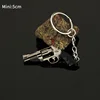 PUBG Mini Gun Keychain Metal Pistola Model 5cm Revolver Alloy Weapon Light Key Chain Birthday Gifts Toy for Kid Wholesale 4
