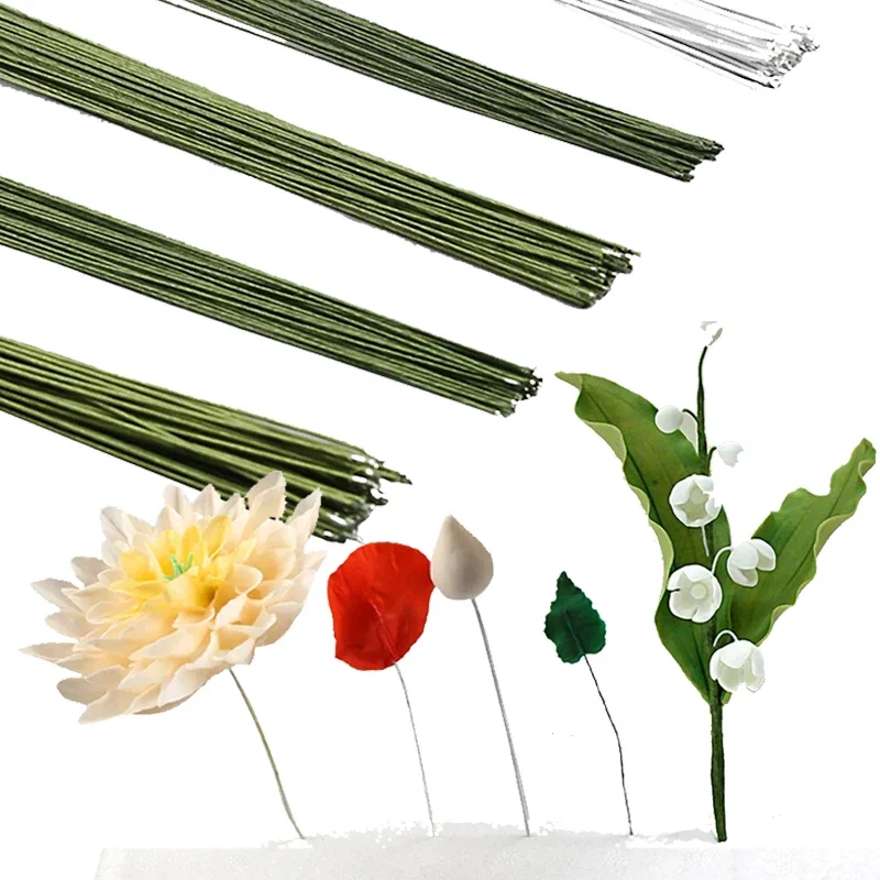 

40pcs Sugar Cake Sugar Flowers Modelling Wire Clay Doll Sugar Flower Fondant Wire Gumpaste Tool Dia 06/0.8/1/1.2/1.4/1.6/1.8mm