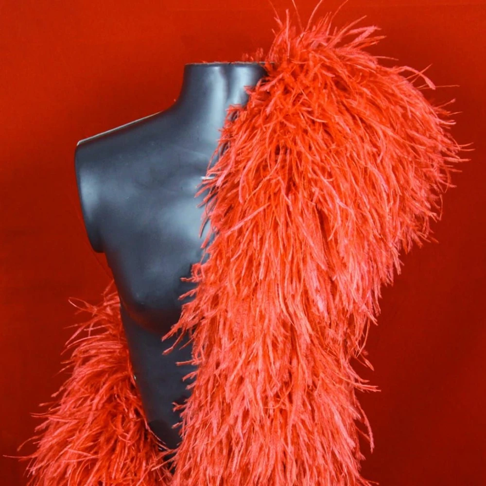 1MeterOtrichFeatherBoaTrimsVintageHighQualityFluffyWhite