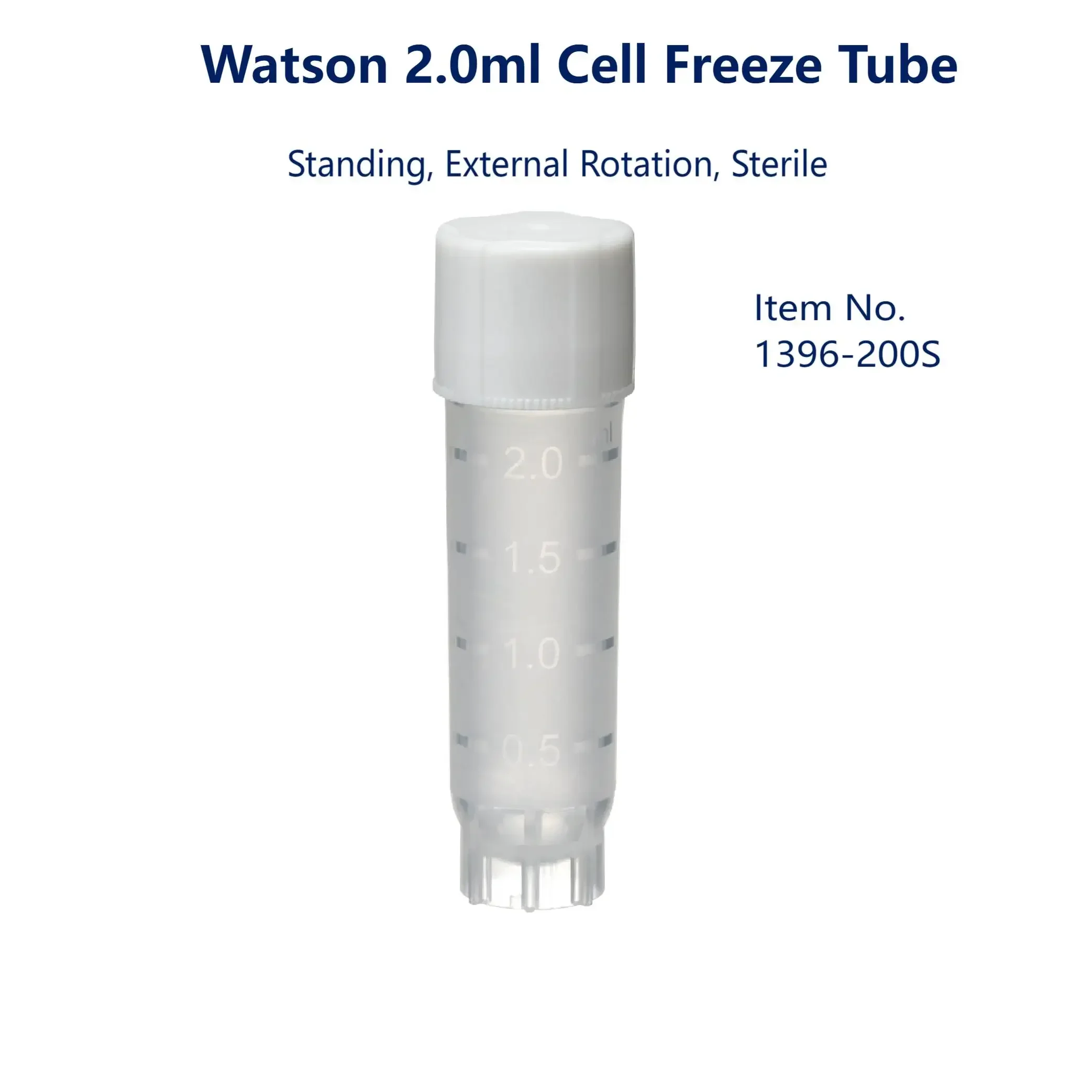 20pcs Watson 1.0ml 2.0ml Cell Freeze Tube Standable Internal External Rotation Sterile DNase RNase-free