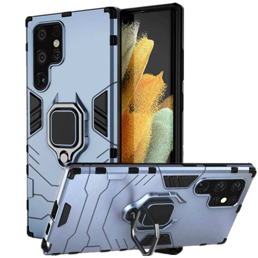 

Case For Samsung S22 S22 Plus S22 Ultra Case Luxury Armor Magentic Ring Car Holder Cover For S22Ultra S22Plus S22+ Coque Funda