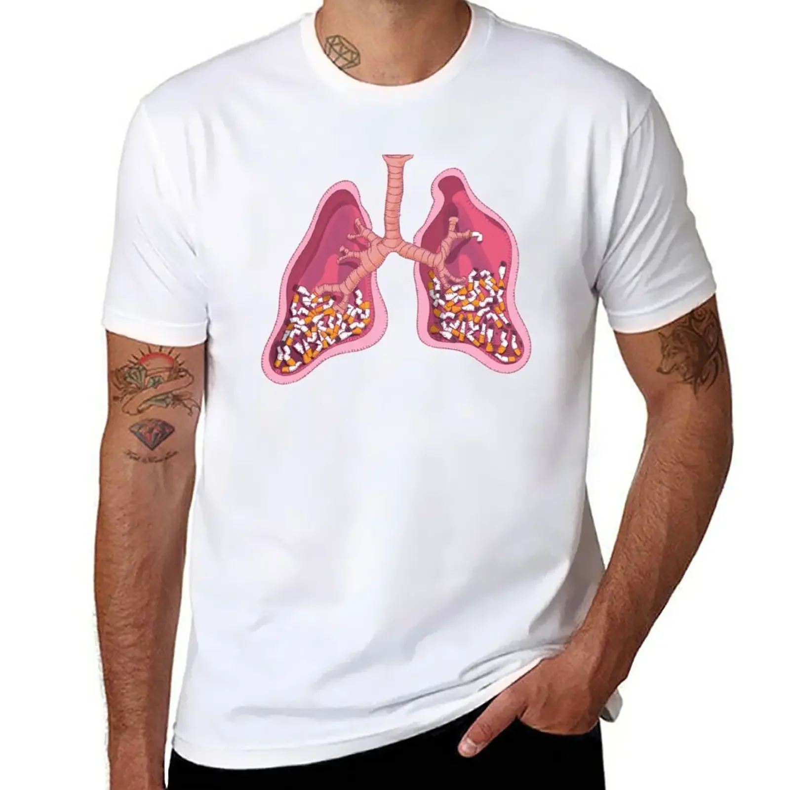 

Smoking Lungs T-Shirt boys whites blanks plain black t shirts men