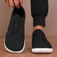 Men's Shoes Sneakers Wide Toe Barefoot Casual Wide Last Fashionable Canvas Black Flat Board Shoes Breathable Mesh Men's Shoes - Image 6