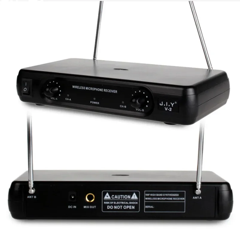 2 Channels Handheld Wireless Microphone Mic KTV Karaoke Player Singing Machine V2
