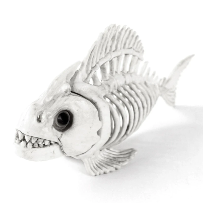 

Skeleton Fish Halloween Decor Model Plastic Animal Carp Skull Fishes Bone Art Ornaments, For Home Room Bedroom Decor