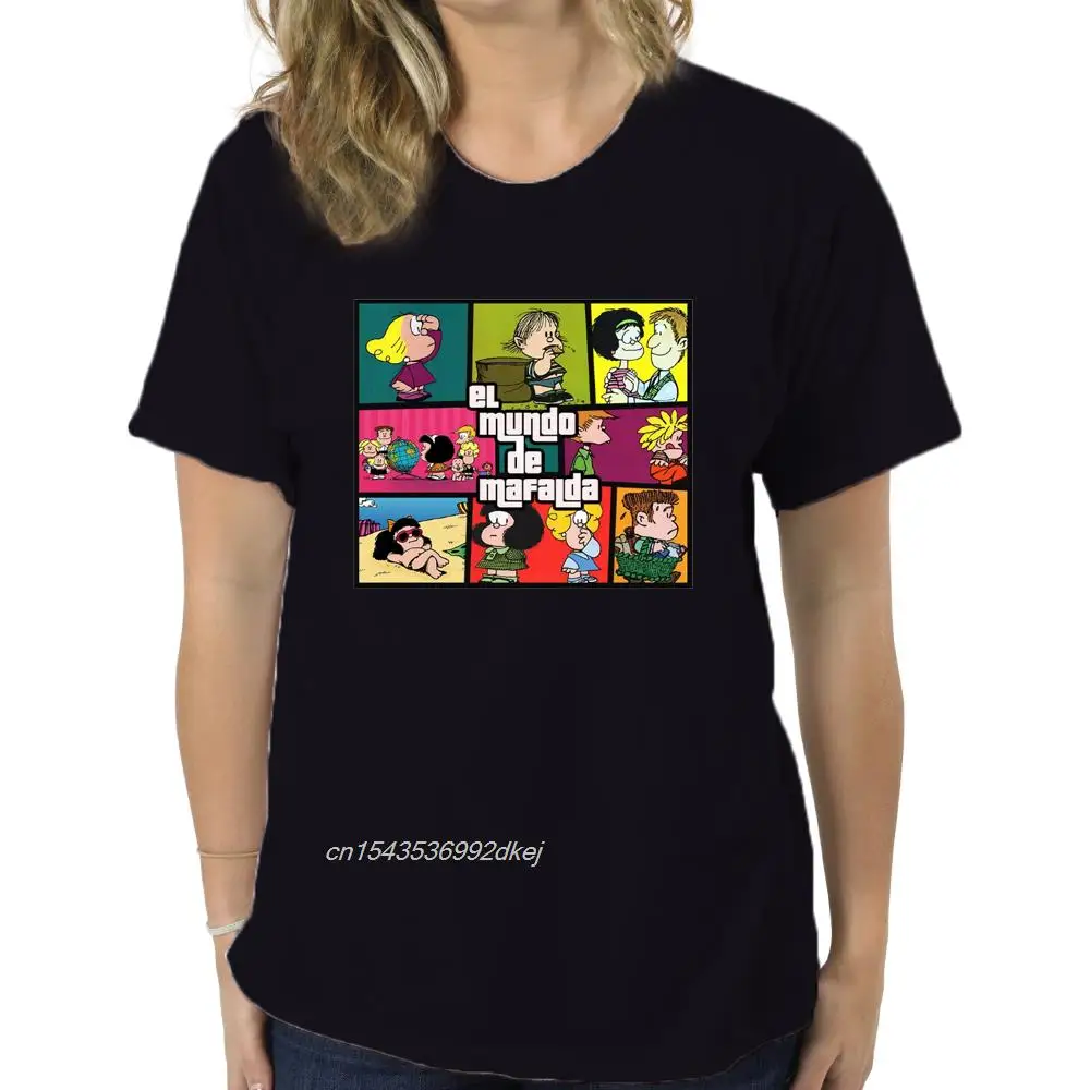 

Men T Shirt Mafalda Parody Tee Shirt Black GTA Tshirts Women T-Shirt