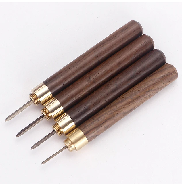 Punteruolo Per Pelle In Acciaio - Con Manico In Faggio, Per Lavorazione Cuoio E Riparazioni, 3mm - Foto 3