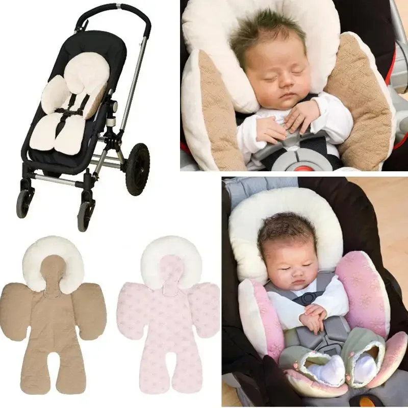 Cojín de doble cara para cochecito de niño y niña, almohadilla para asiento de coche, almohada para la cabeza y el cuerpo, salida de soporte, accesorios para niños
