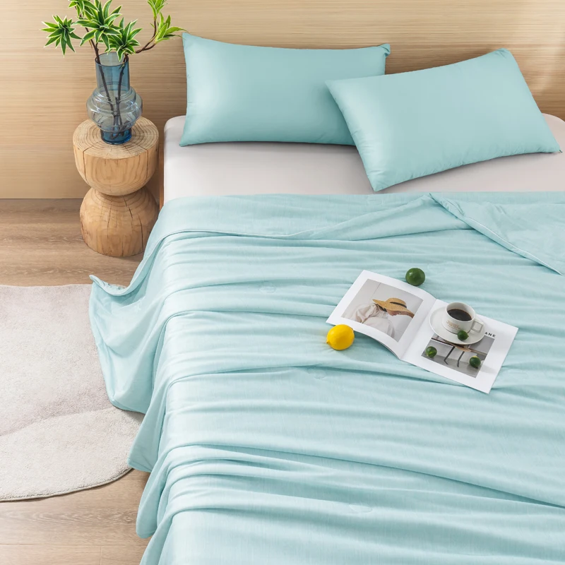 Cooling Blanket Bed Air Condition Comforter Lightweight Cooled Ice Summer Quilt Double Side Cold Cooling Fabric