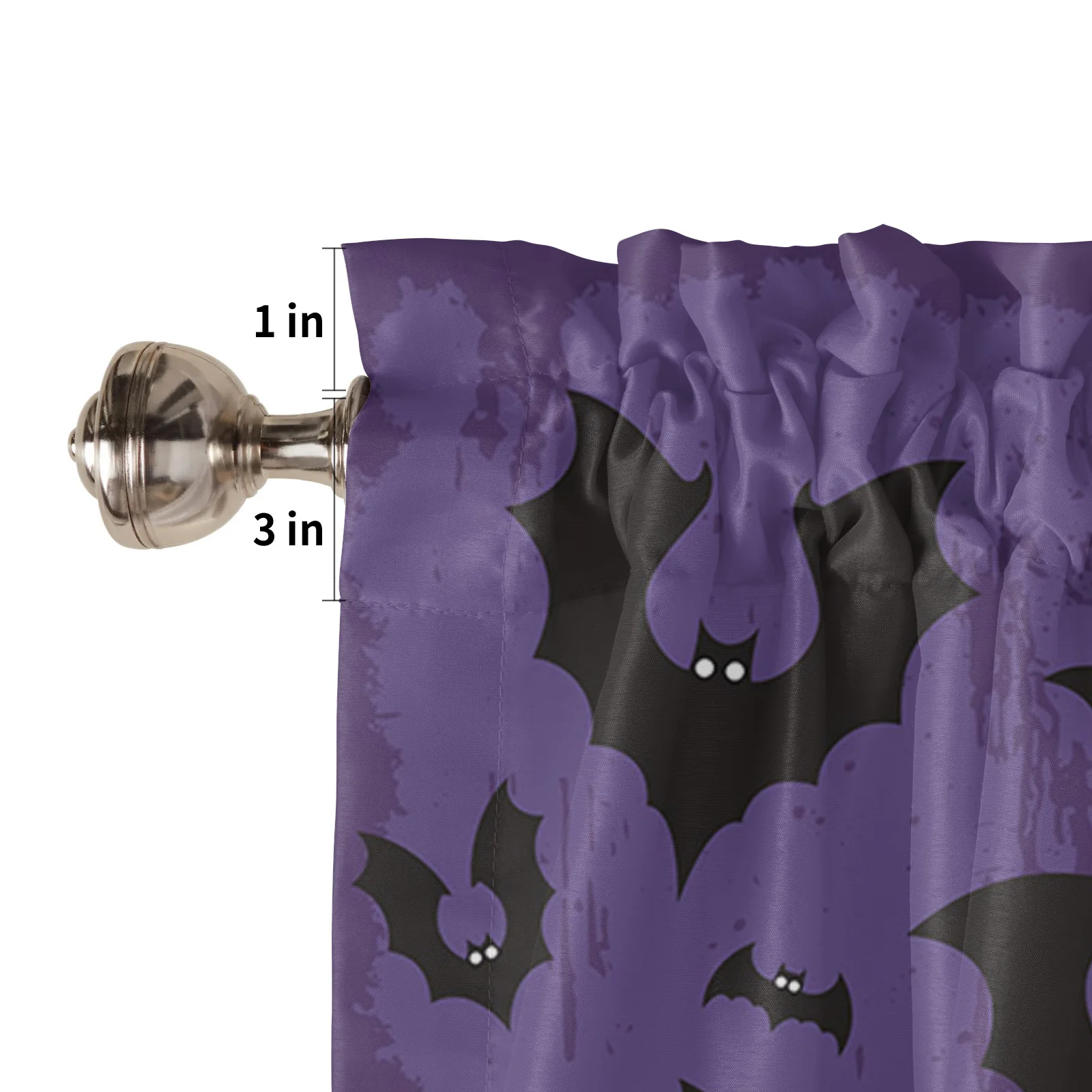 Halloween Theme Bat Purple Curtains For Living Room Kitchen Curtain Bedroom Decorative Window Treatments Home Essentials Drapes