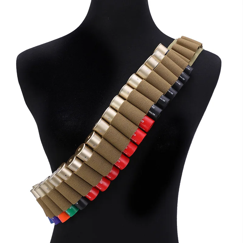 

Tactical 50 Rounds Shotgun Shell Holder Belt 12/20GA Hunting Ammo Carrier Adjustable Military Bandolier Cartridge Waist Belts