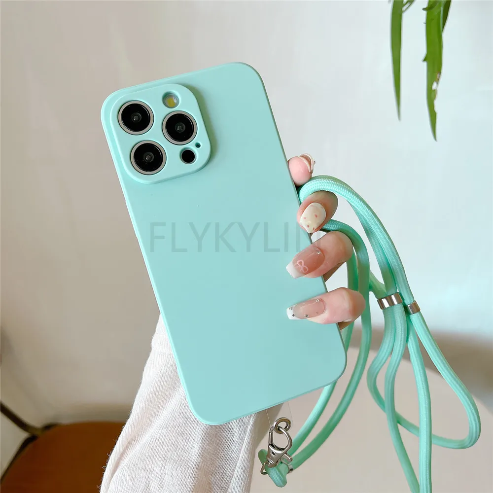 Versatile Silicone Crossbody Phone Case with Necklace Strap