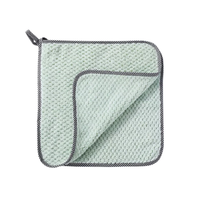 Kitchen Towel Daily Dish Cloth Non-stick Oil Thickened Table Cleaning Double-layer Absorbent Microfiber