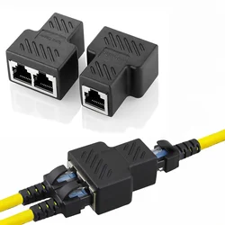 Dual LAN Ethernet RJ45 Splitter Adapter - USB Network Connector and Extender (2PC)