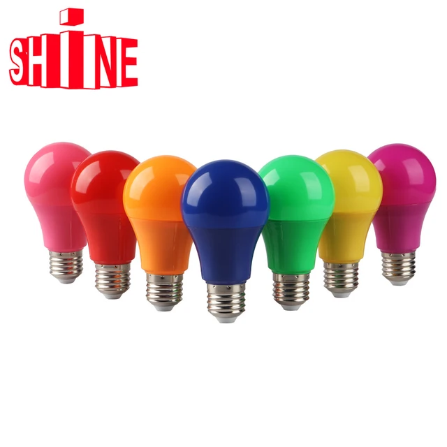 Colorful Led Bulb E27 B22 Base Lamp Red Blue Green Pink Led Light Lampada  Ampoule 8w Ac 100-240v Flashlight A60 Bulbs Home Decor - Led Bulbs & Tubes  - AliExpress