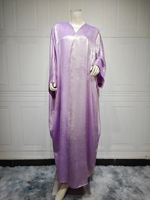 Abayas ouvertes en satin pour femmes musulmanes, kimono de luxe pour Ramadan, Turquie Kebaya Caftan Marocain Abaya Dubai Jalabiya, 2025