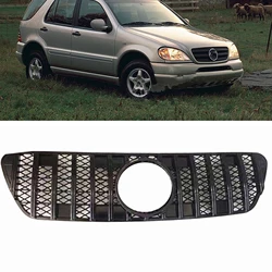Car Upper Grille Grill Front Bumper Hood Mesh W/Insect Proof Cover For Mercedes Benz ML Class W163 1999-2004 ML350 ML500 ML320