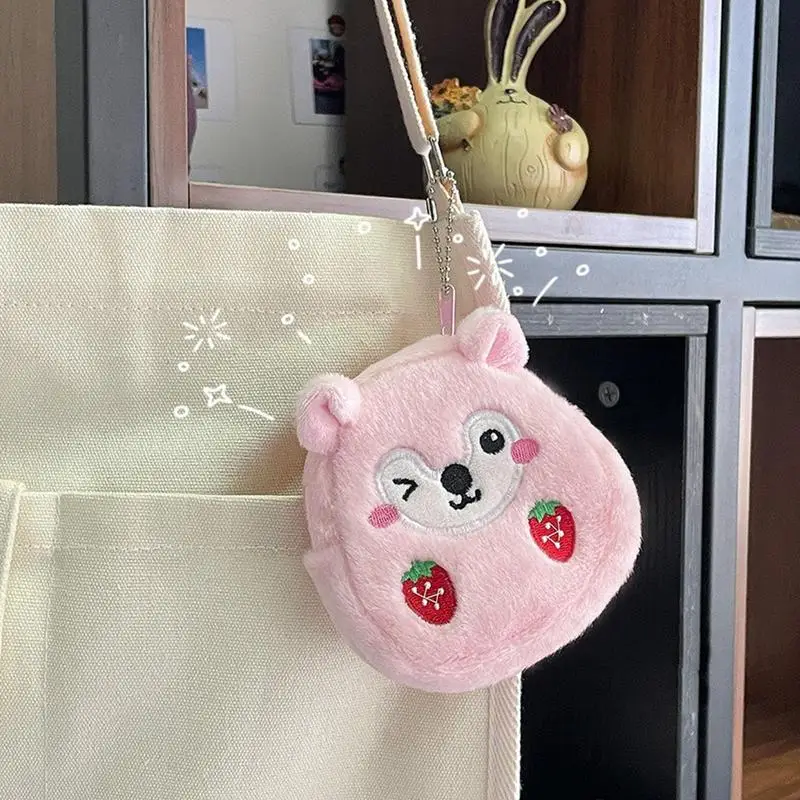 Strawberry Purse Hamster Kids Coin Purse Animal Wallet Small Coin Purse Cute Strawberry Bag Cute Coin Purse for Money Girl Kids 3