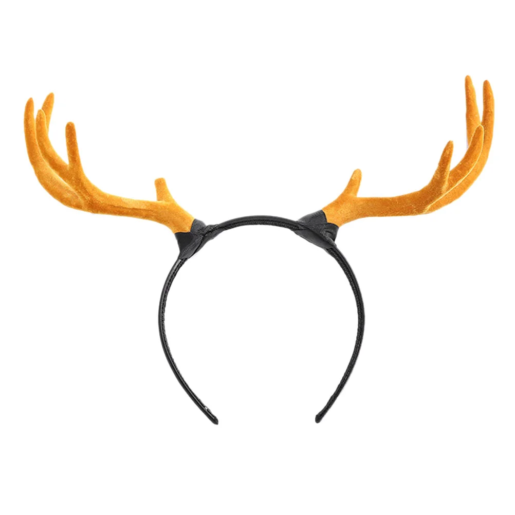 Christmas Antler Headband Hair Costume Accessory for Halloween Christmas Festivals Masquerade Cosplay Stage Performance (Brown)