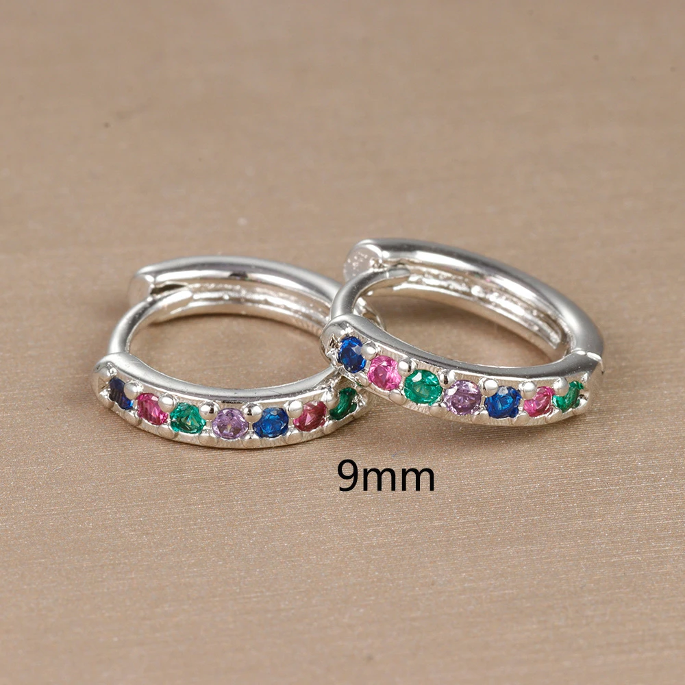 1 Paar minimalistische Creolen aus Edelstahl mit Zirkonia für Damen, kleiner Huggie, dünner Knorpel-Helix-Tragus-Piercing-Schmuck – Detail 8