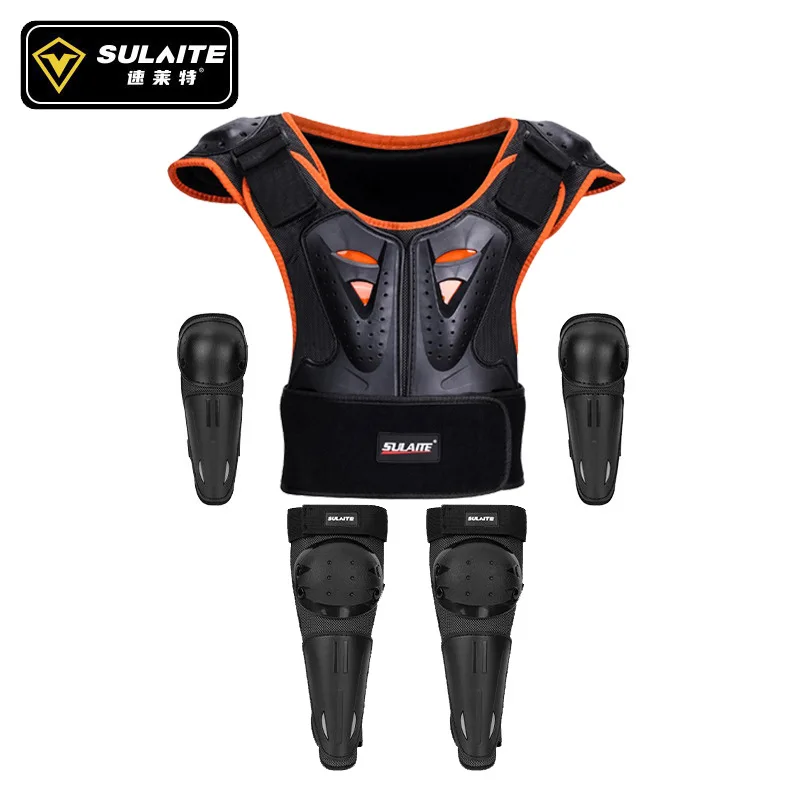 SULAITE Motorcycle Armor Clothes Children's Riding Roller Skating Guards Ice-Resistant Chest Protection Back Knee Pads Elbow Pad