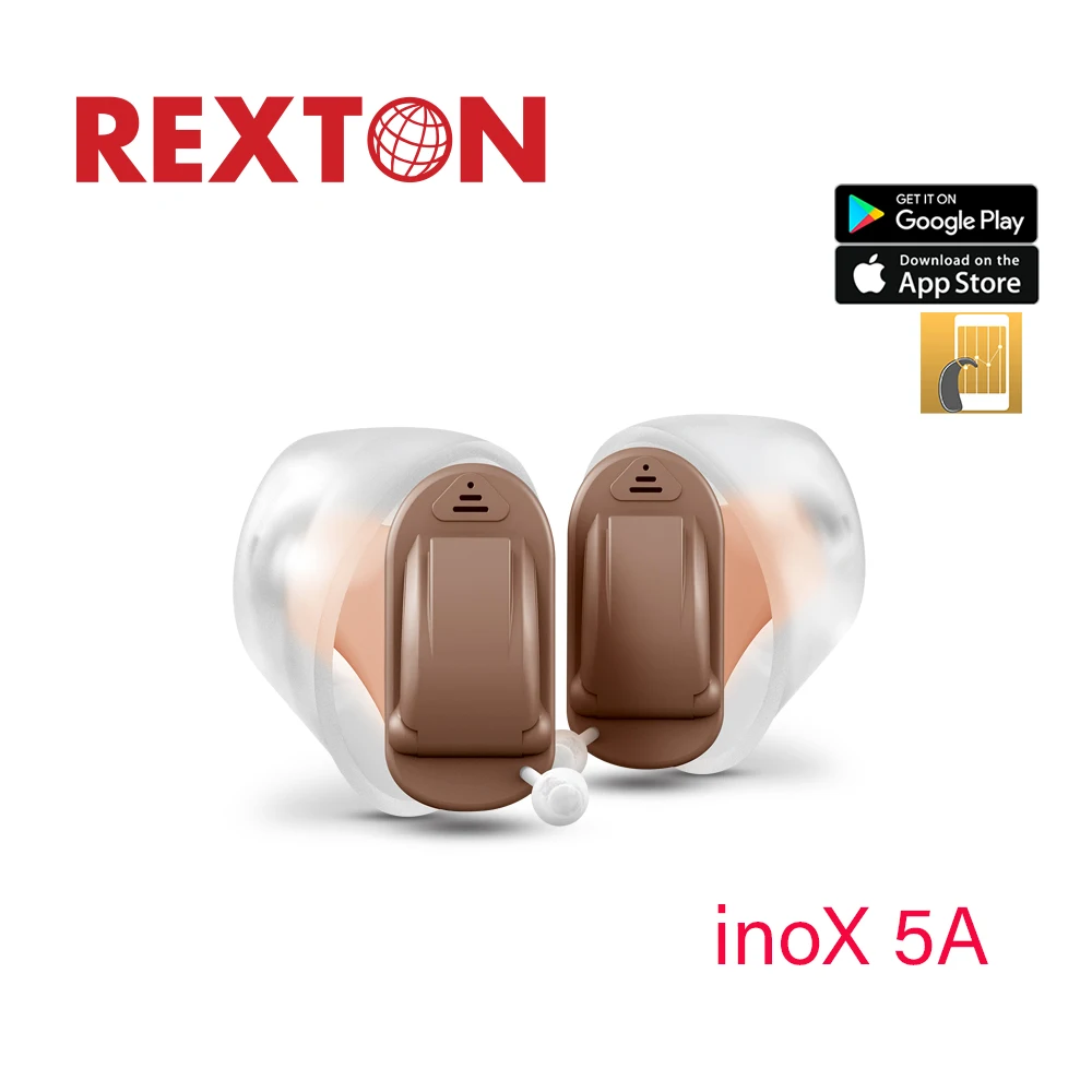 Rexton Inox Super Invisible Hearing Aids CIC Digit 8 Channel Hearing Aid App Adjustable Ear Aid For Mild to Moderate Deafness hearing aid